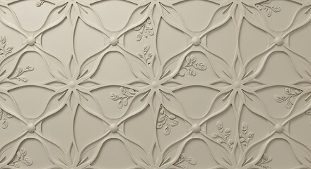 Fototapeta premium Floral Pattern on Textured Wall