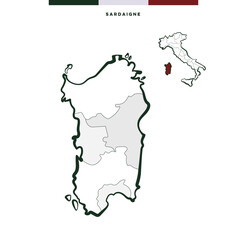 Regione Sardegna in Italia - mappa vettoriale	