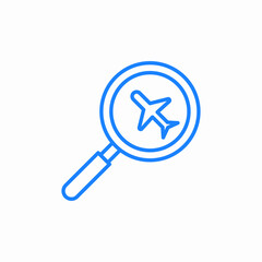 airplane search icon sign vector