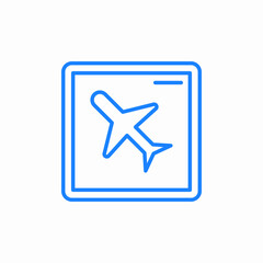 airplane window icon sign vector