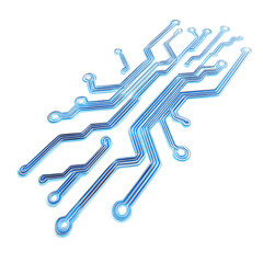 Abstract Blue Circuit Board Design Technology Background