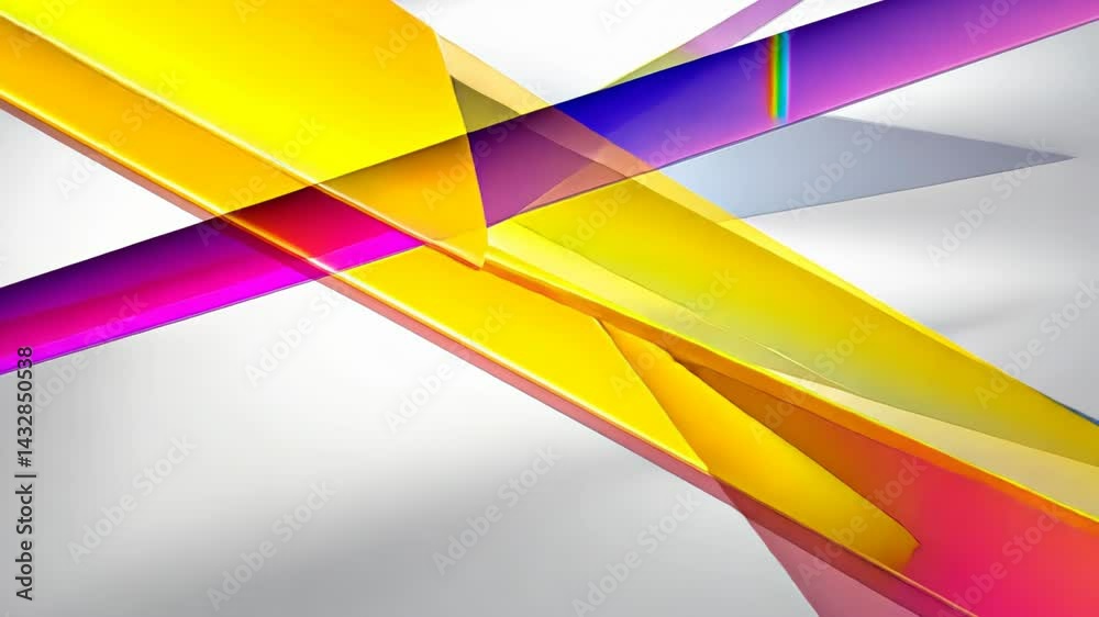 Poster colorful patterns create a vibrant display of light through transparent shapes in a playful arrangem