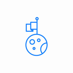 moon landing icon sign vector