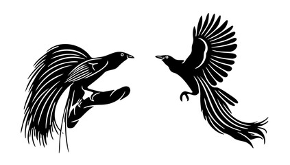 flying bird of paradise vector