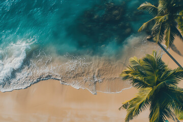Overhead shot of a paradise beach.