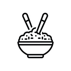 Black line icon for brown rice