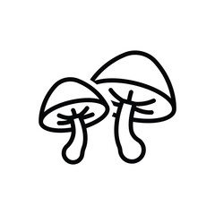 Black line icon for mushroom