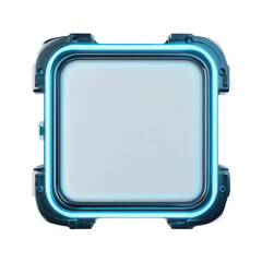 Futuristic Blue Glowing Tech Interface Square Frame