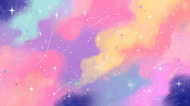 Pastel galaxy patterned background illustration 