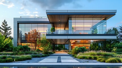 Architectural exterior glass design high resolution picture
