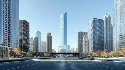 Obraz premium Stunning Chicago Skyline: Modern Architecture and Cityscape