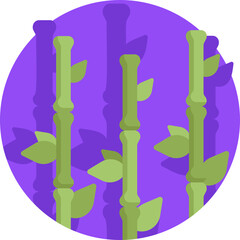 Bamboo: A tall, woody grass commonly found in Asian forests, often a key food source for animals like pandas.