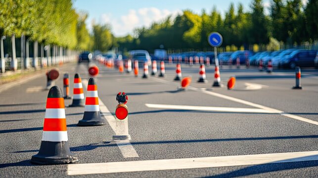 Emergency evacuation zone sign and muster point markers