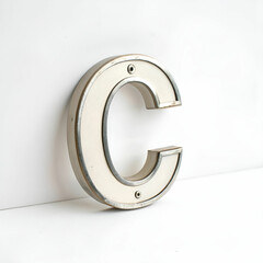 c isolated mechanical letter in white