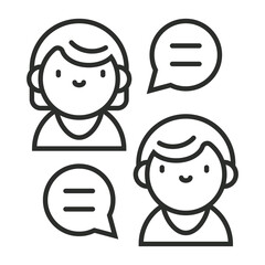 Chat icon, Metaverse symbol outline icon, editable vector illustration and transparent graphic element. Isolated on white background
