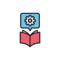 Manual book colored icons, minimalist vector illustration ,simple transparent graphic element .Isolated on white background