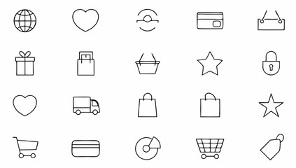 Fototapeta premium shopping-icon-set-with-editable-stroke--e-commerce.eps