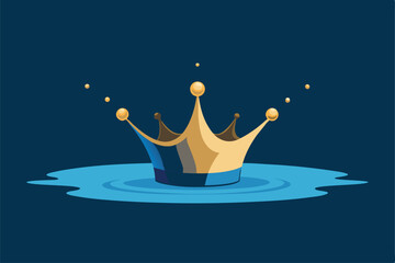 droplets forming crown splash in puddle