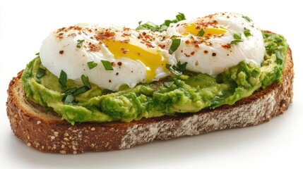 Poached Eggs on Avocado Toast, Studio Shot