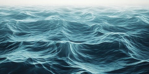 Obraz premium Turbulent ocean waves in a deep blue sea.