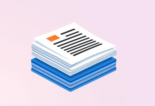 Flat vector icon of stacked papers, symbolizing a document archive or assay results , business, stack