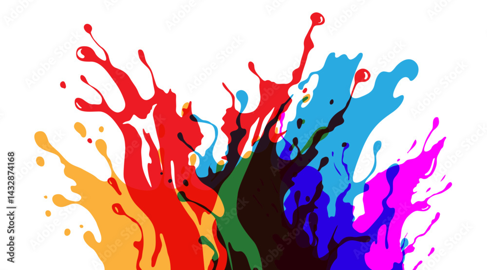 Canvas Prints paint splashes. decoration from overlay ink splashes element.