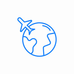 global airplane icon sign vector