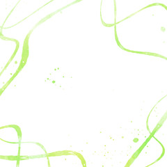 水彩フレーム_黄緑