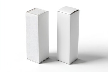 Two White Box Mockups on White Background
