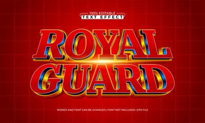 royal guard editable text effect with a king and soldier text style