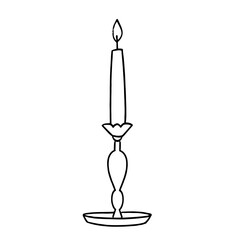 Line art candleholder with candle