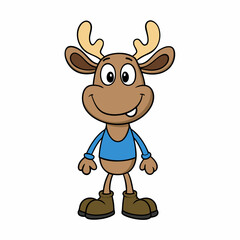 Cute baby moose cartoon clip art Royalty Free Vector Image