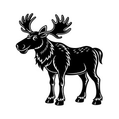 Moose vector silhouette Stock Vector.