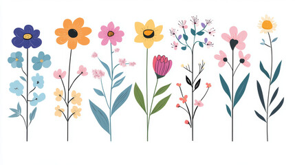 Illustration of colorful flowers