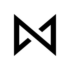 Fototapeta premium Abstract black and white geometric logo design featuring intersecting angled lines forming a unique symbol shape