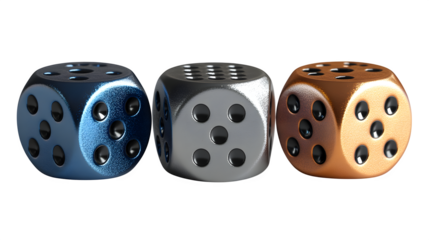3D dice, isolated on white background