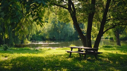 Obraz premium Picnic scene in a green summer park