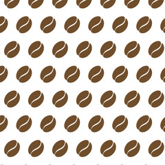 Coffee Bean Pattern White Background