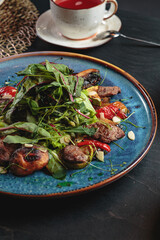Fresh and delicious salad with dressing