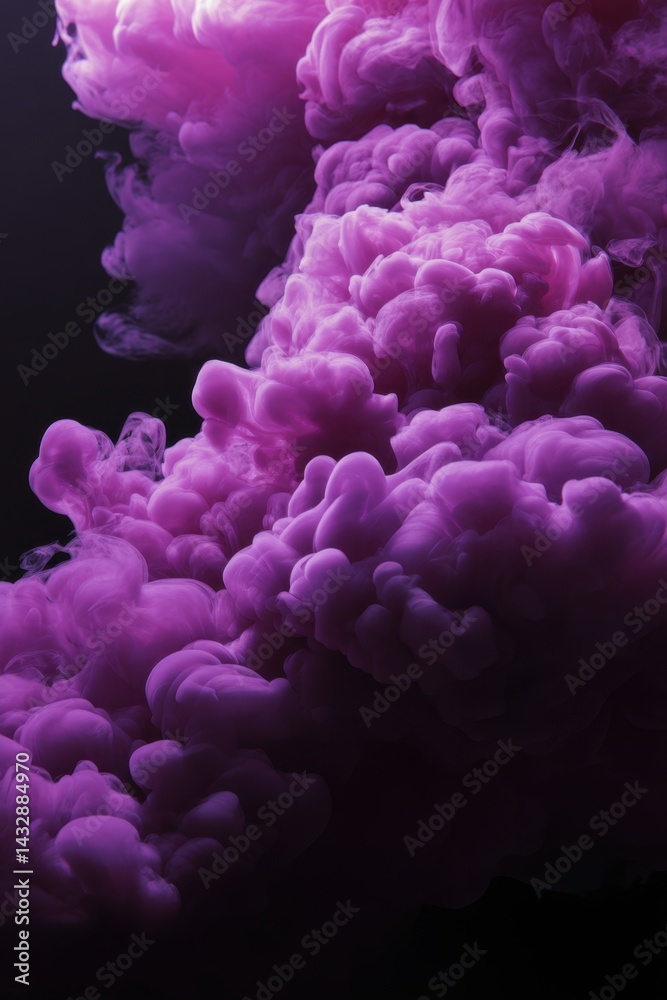 Poster ethereal plum cloud against dark background a captivating display of flowing smoke like forms creati