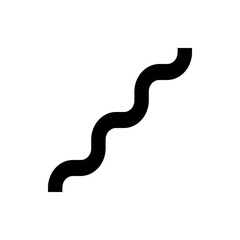Black winding line diagonally across a white background creating a simple abstract design element