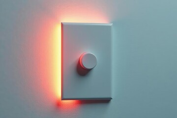 A lone light switch flips, isolated against pure white , repair, hardware, button