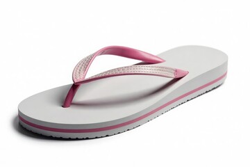 Fototapeta premium A single flip-flop isolated on white background, summer, flip flop