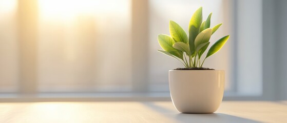 potted plant in natural light