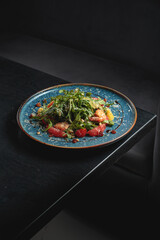 Fresh and delicious salad with dressing