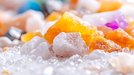 Close-up of Orange and White Salt Crystals