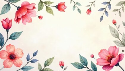 Obraz premium Delicate watercolor floral pattern on light background, elegant, wallpaper