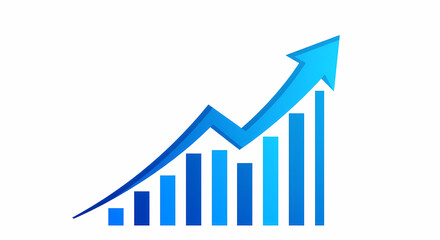 Upward Trending Graph Growth, Success, and Progress Visualization