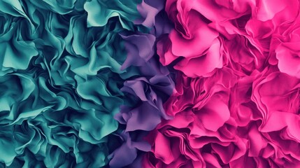 Abstract teal and pink textured background.
