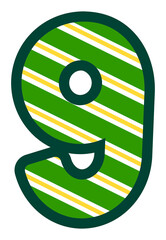 Christmas Candy Cane Number 9
